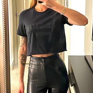 Black Satanic Crop Top
